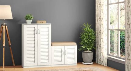 Bennis 25 Pair Shoe Rack in White